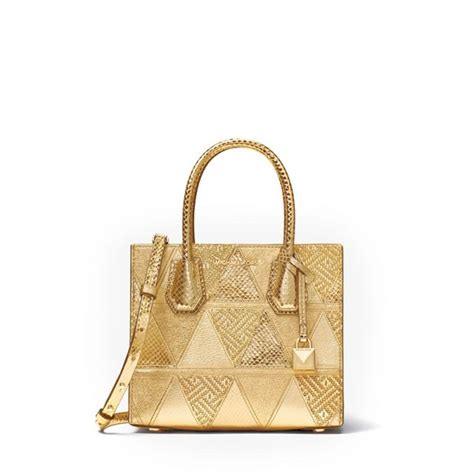 michael kors mercer metallic patchwork leather crosbody gold|Michael Kors pebble leather crossbody.